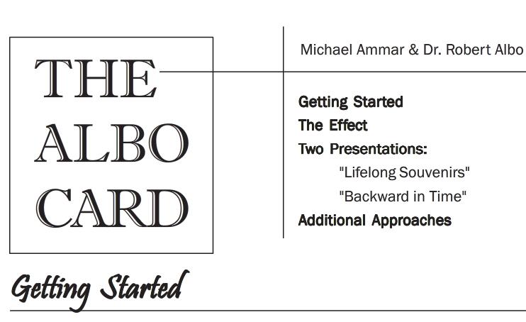 The Albo Card by Michael Aammar & Dr Robert Albo - Click Image to Close